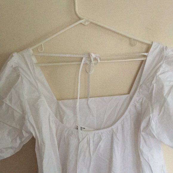 H&M NWT White Cotton Poplin Dress Size Medium - Picture 4 of 6